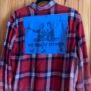 Bare Bones Cargo Repurposed Flannel w/Sewn Graphic